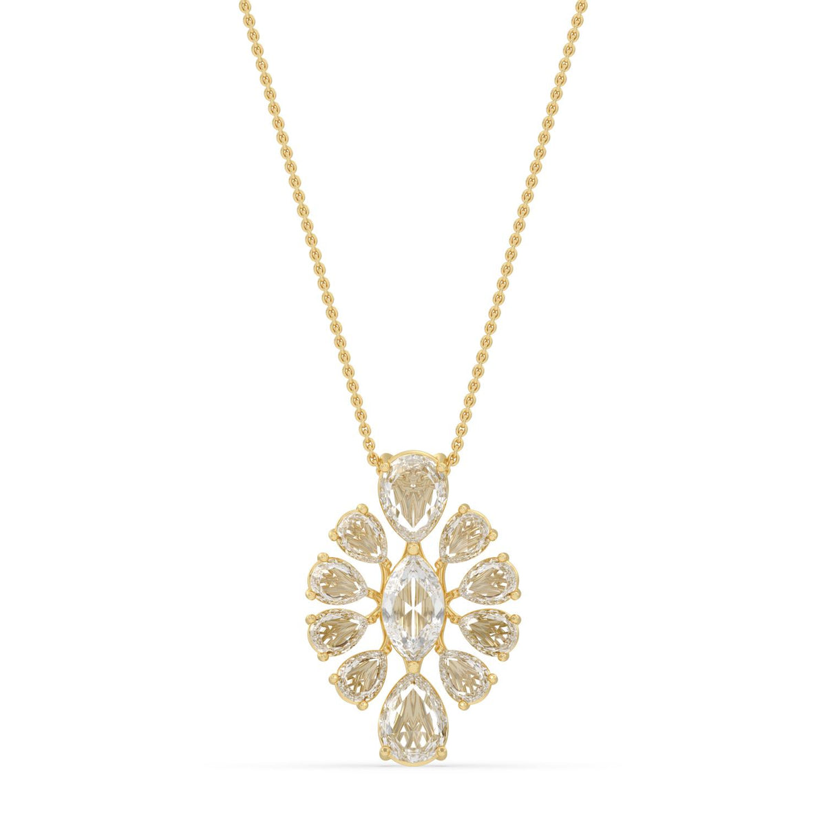 Yellow gold Diamond Pendant · 4.81 ctw