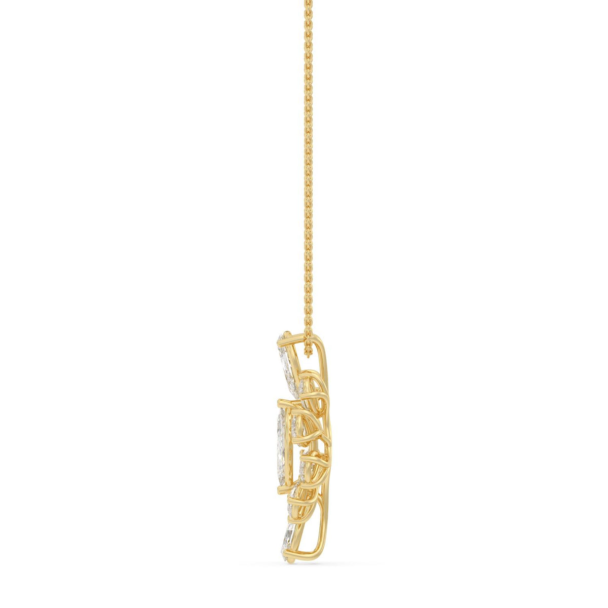 Yellow gold Diamond Pendant · 4.81 ctw