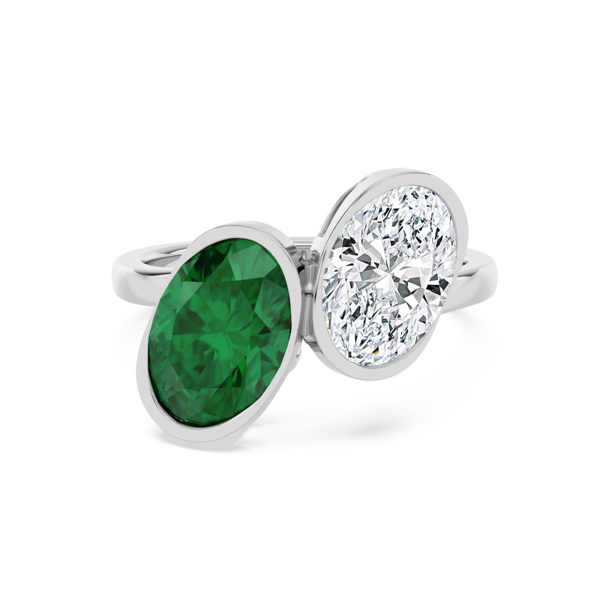White gold Green Oval Diamond Ring · 5.23 ctw