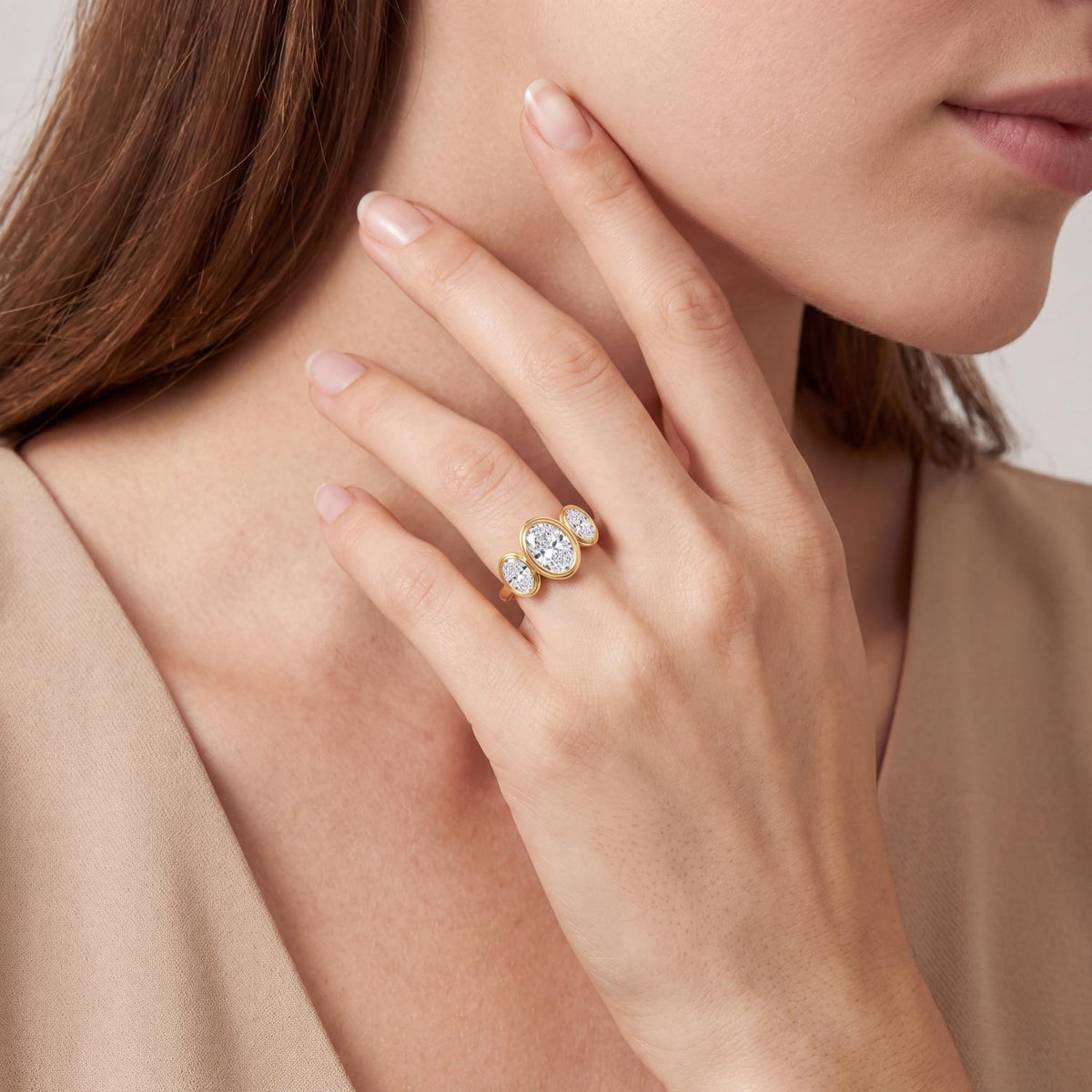 Yellow gold Diamond Ring · 3.26 ctw