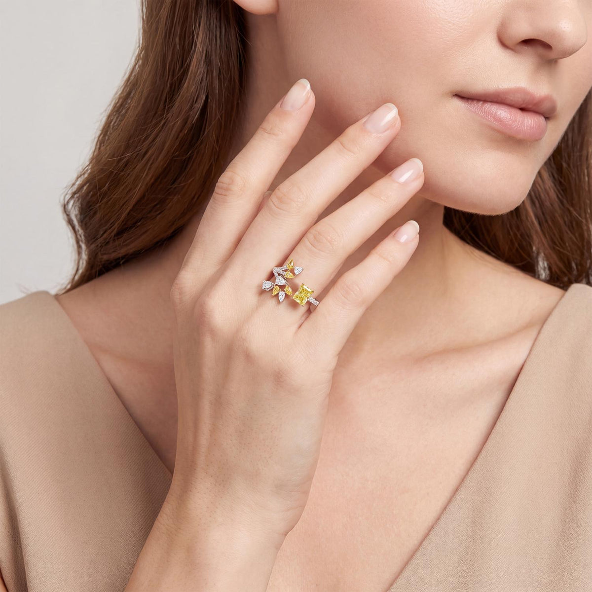 Yellow & White gold Yellow Round Diamond Ring · 1.48 ctw