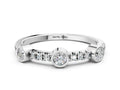 Silver Bezel Set Round Diamond Pavé Band