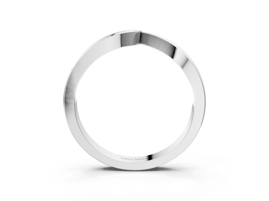 Silver Channel Set Round Diamond Contour Band
