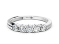 Silver Five-Stone Round Diamond Channel Set Band with Shared Prong Setting