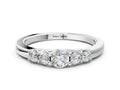 Silver Five-Stone Round Diamond Prong Set Half Eternity Band