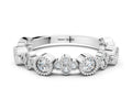 Silver Milgrain Bezel Set Round Diamond Cluster Eternity Band
