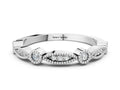 Silver Milgrain Bezel and Marquise Diamond Band