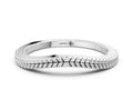 Silver Milgrain Twist Contour Wedding Band