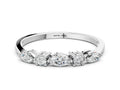 Silver Prong Set Round Diamond Half-Eternity Band