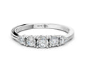 Silver Round Brilliant Diamond Half-Eternity Band with Prong Setting