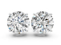 Silver Round Cut Diamond Stud Earrings