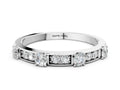 Silver Round Diamond Channel Set Eternity Band with Prong Setting