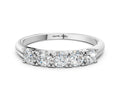 Silver Round Diamond Channel Set Half Eternity Band with Shared Prong Setting