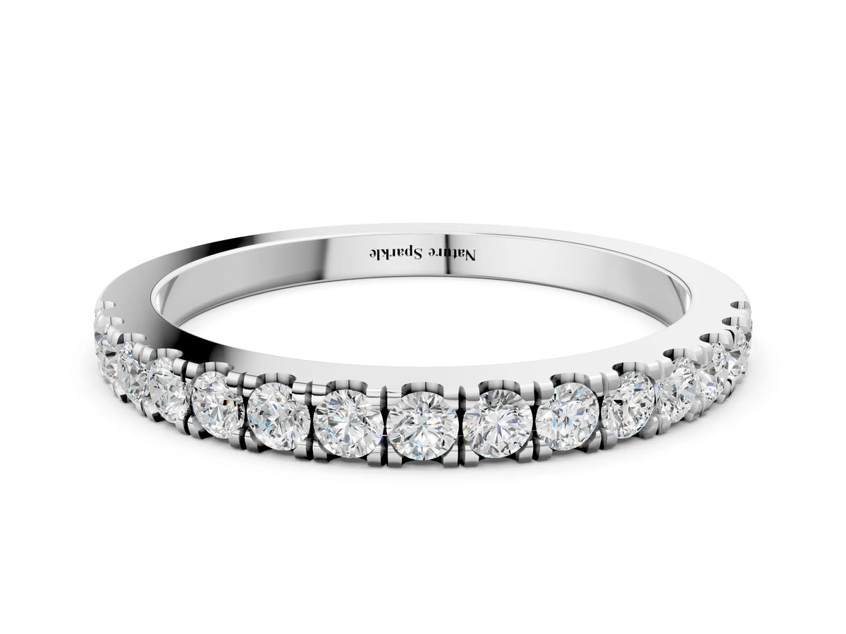 Silver Round Diamond Eternity Band with Prong Setting