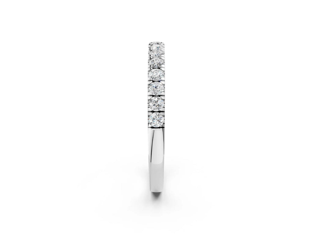 Silver Round Diamond Eternity Band with Prong Setting