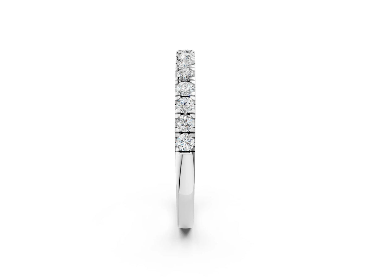 Silver Round Diamond Eternity Band with Prong Setting