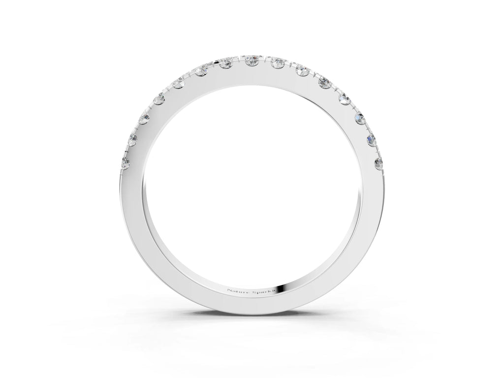 Silver Round Diamond Eternity Band with Prong Setting