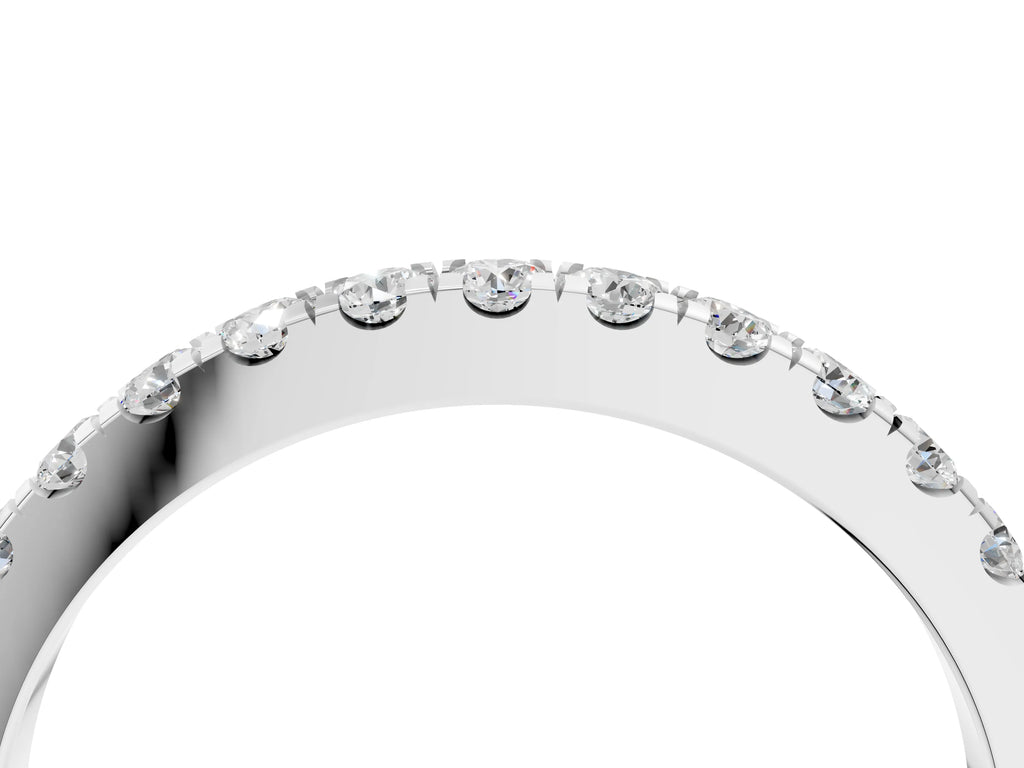Silver Round Diamond Eternity Band with Prong Setting