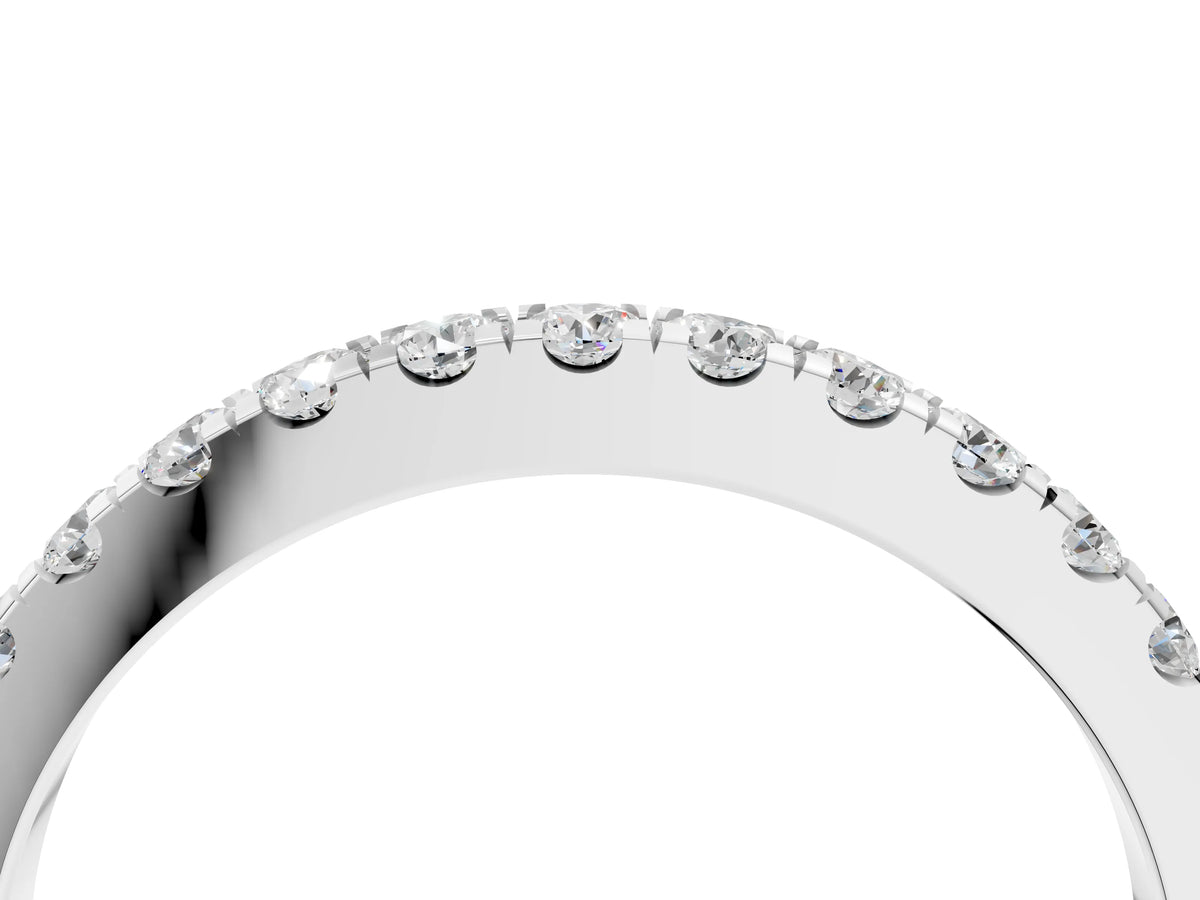 Silver Round Diamond Eternity Band with Prong Setting