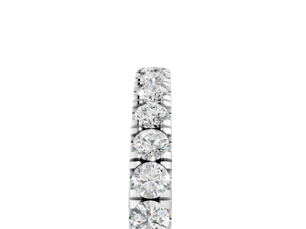 Silver Round Diamond Eternity Band with Prong Setting