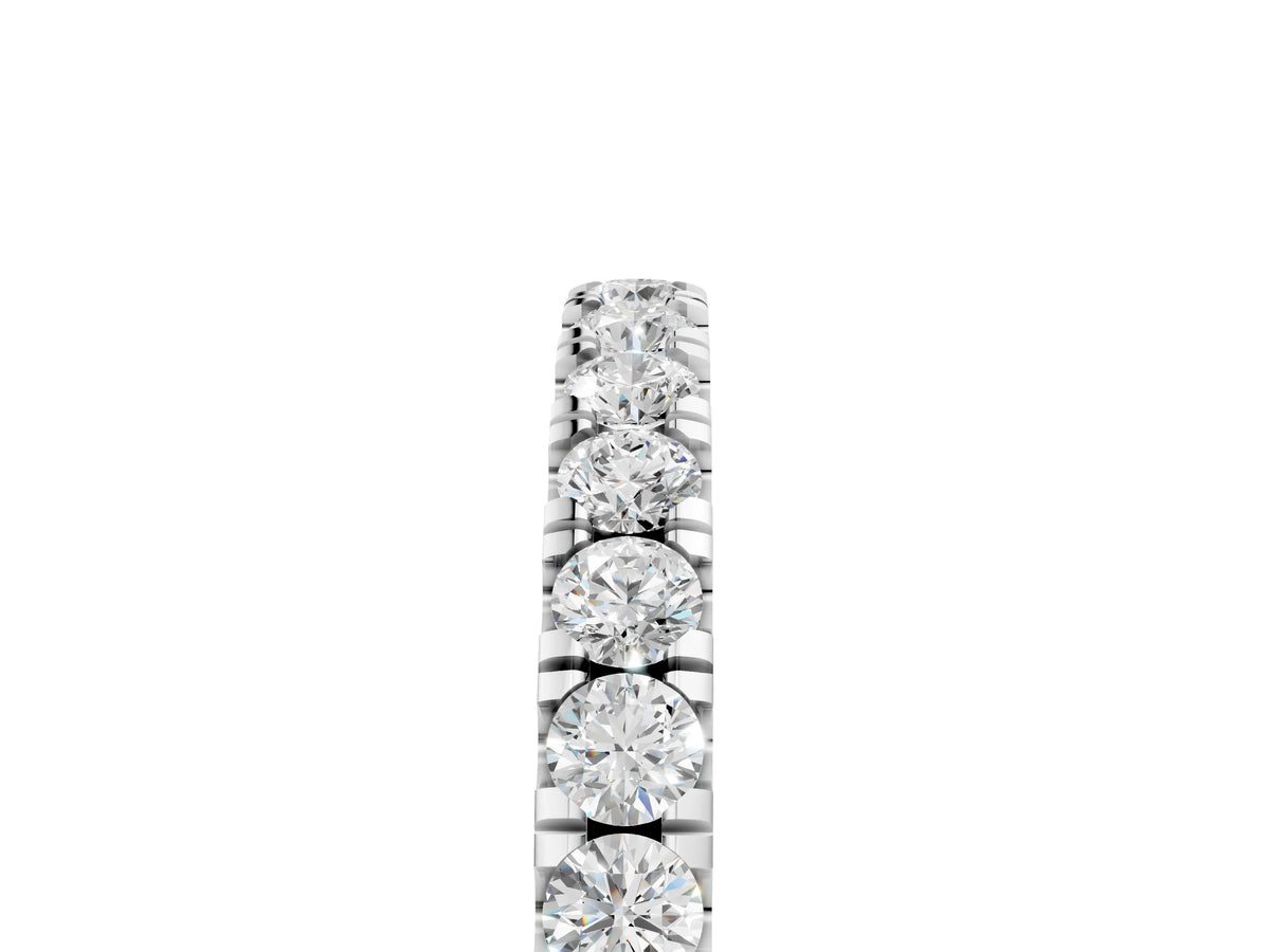 Silver Round Diamond Eternity Band with Prong Setting