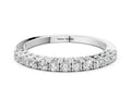 Silver Round Diamond Half-Eternity Band with Shared Prong Setting