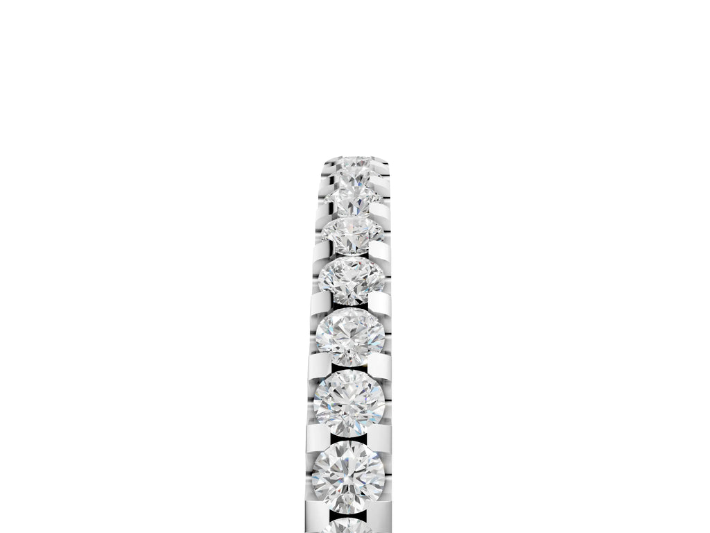 Silver Round Diamond Half Eternity Prong Set Band