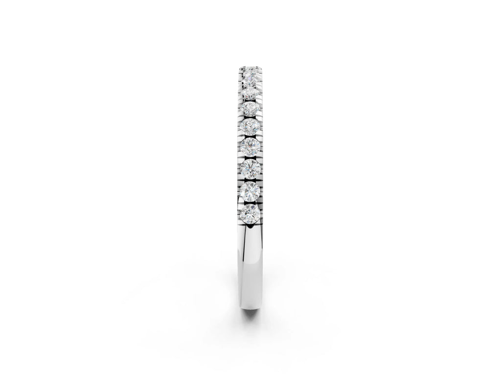 Silver Round Diamond Pavé Set Eternity Band