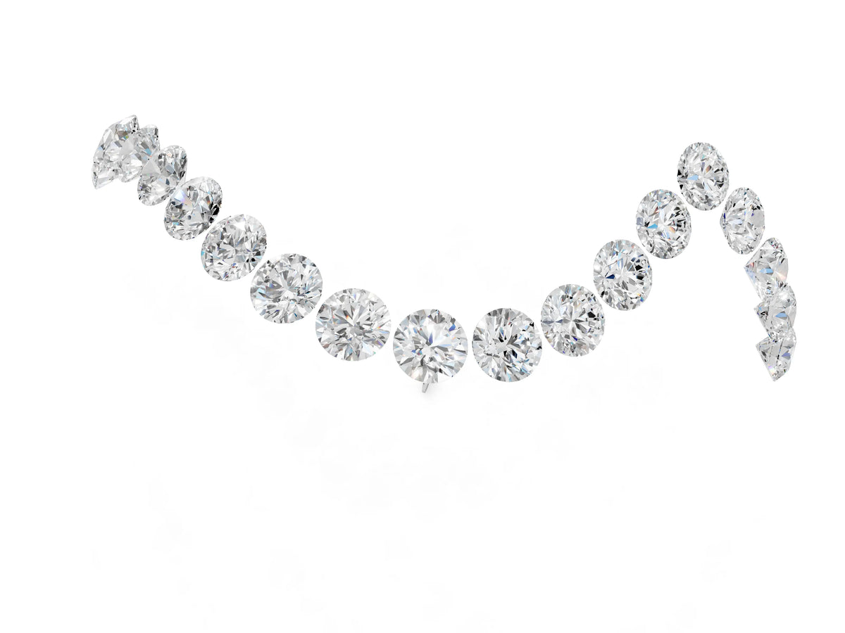 Silver Round Diamond Pavé V-Shaped Contour Band with Shared Prong Setting