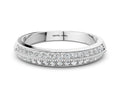 Silver Round Diamond Pave Eternity Band with Milgrain Edging