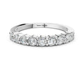 Silver Round Diamond Prong Set Half-Eternity Band