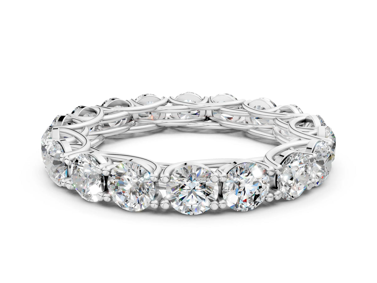 Silver Round Diamond Woven Full Eternity Band