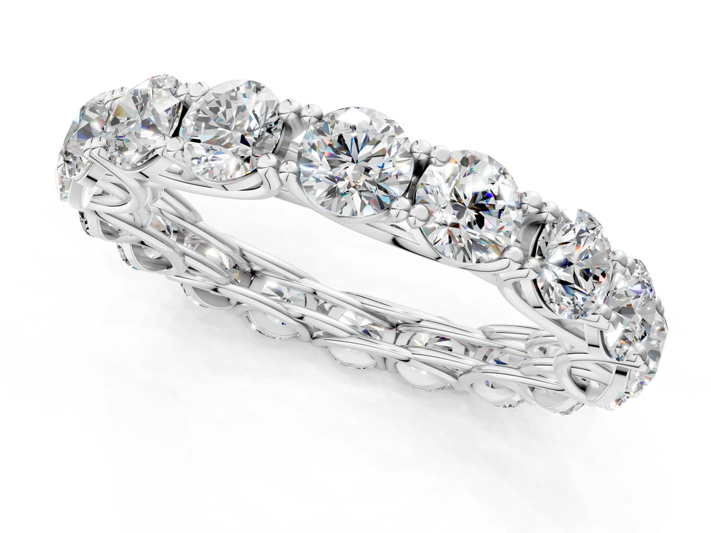Silver Round Diamond Woven Full Eternity Band