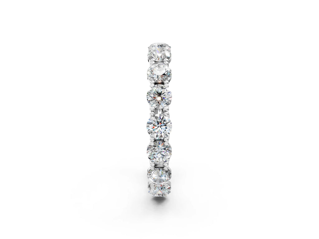 Silver Round Diamond Woven Full Eternity Band