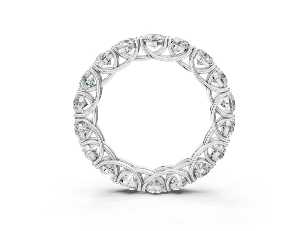 Silver Round Diamond Woven Full Eternity Band