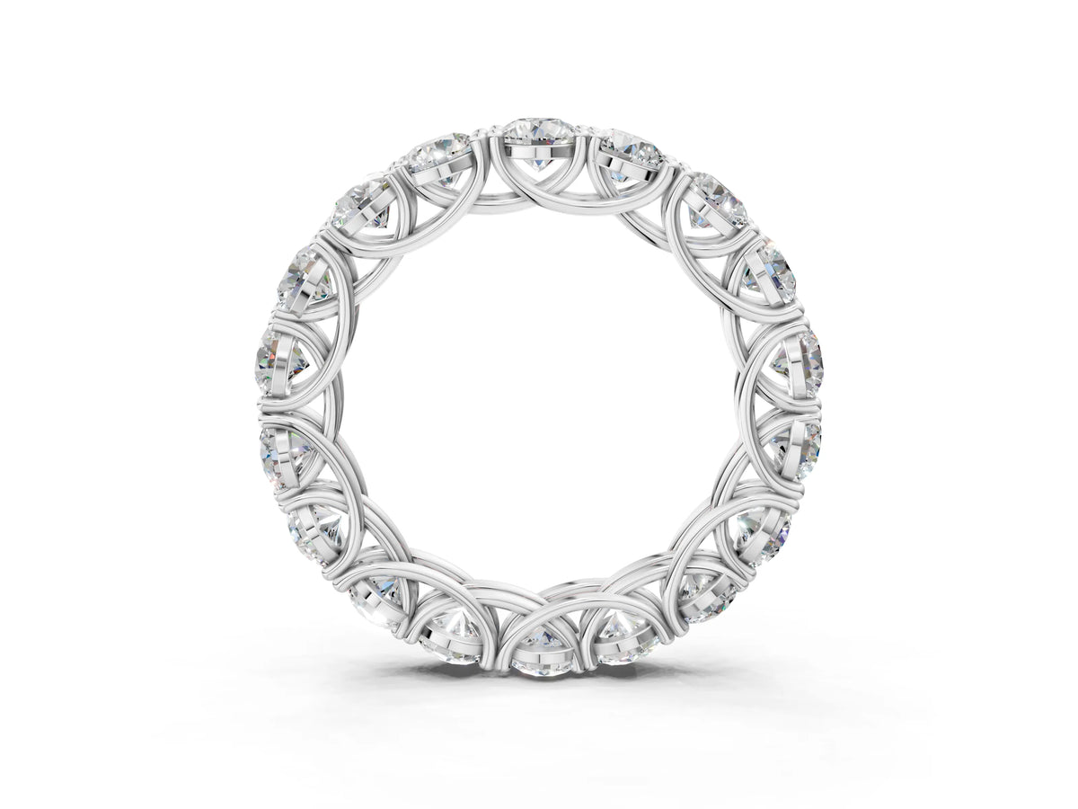 Silver Round Diamond Woven Full Eternity Band
