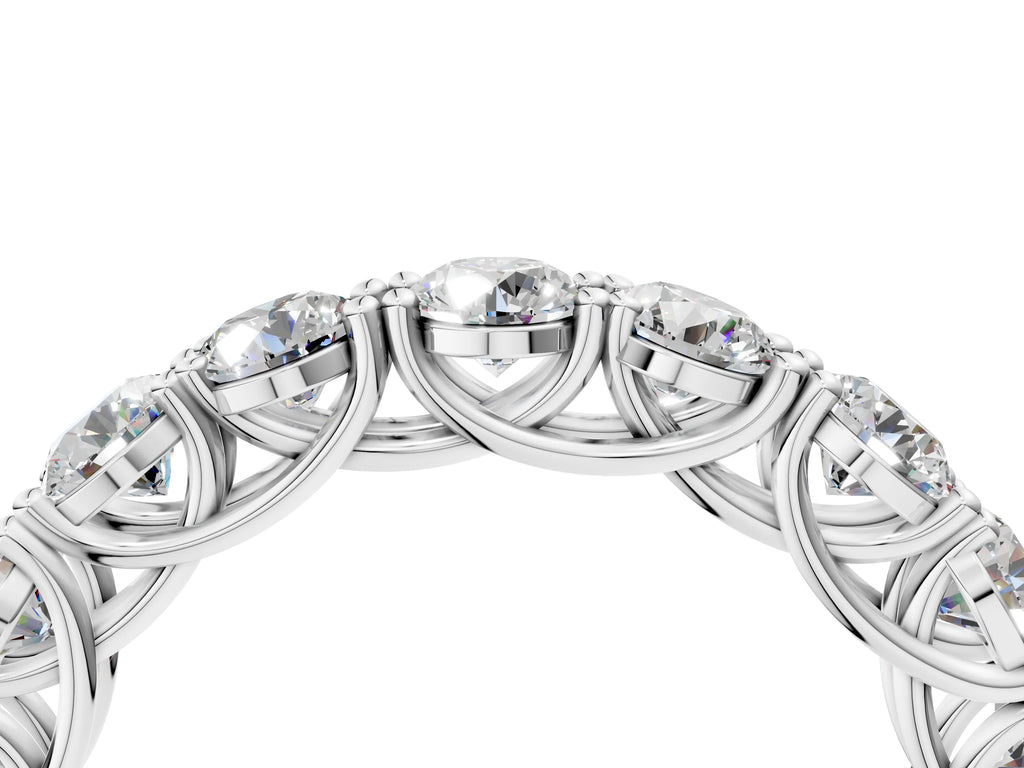 Silver Round Diamond Woven Full Eternity Band