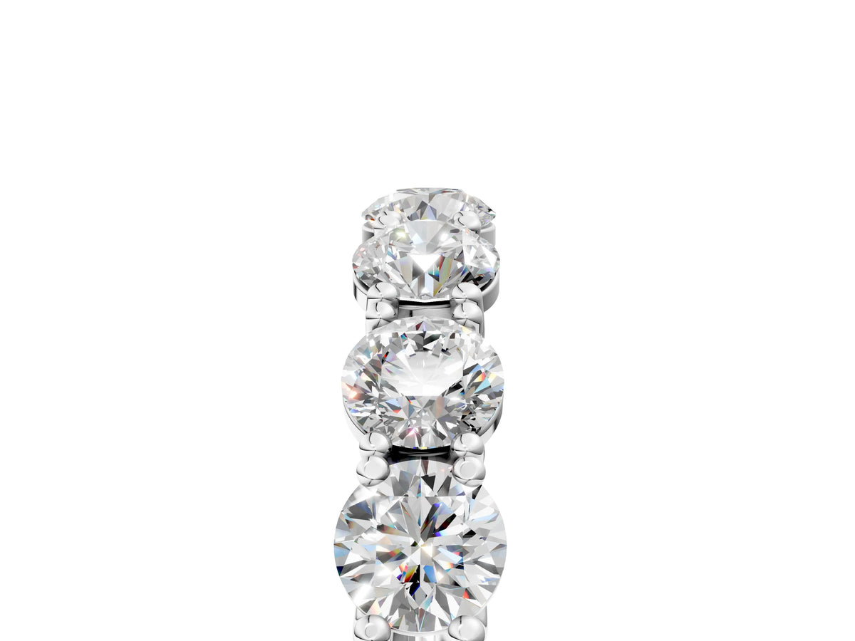 Silver Round Diamond Woven Full Eternity Band