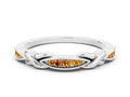 Twisted Marquise Citrine Pavé Band in Silver with Shared Prong Setting 
