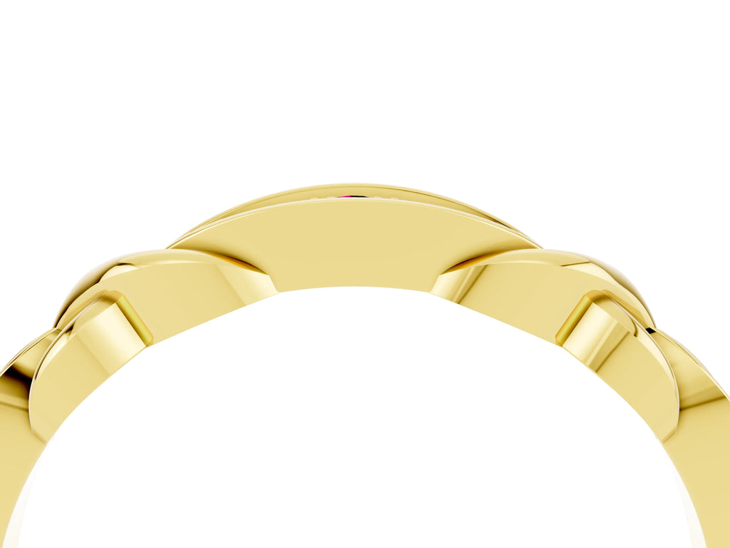 Twisted Marquise Garnet Pavé Band in Yellow gold with Shared Prong Setting