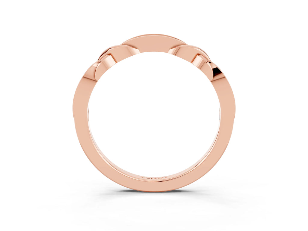 Twisted Marquise Moissanite Pavé Band in Rose gold with Shared Prong Setting