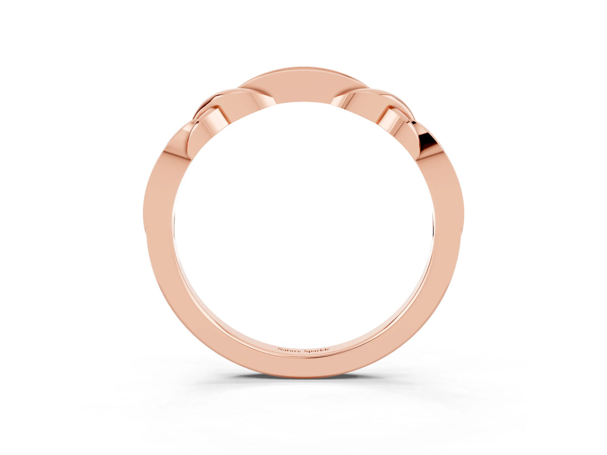 Twisted Marquise Moissanite Pavé Band in Rose gold with Shared Prong Setting
