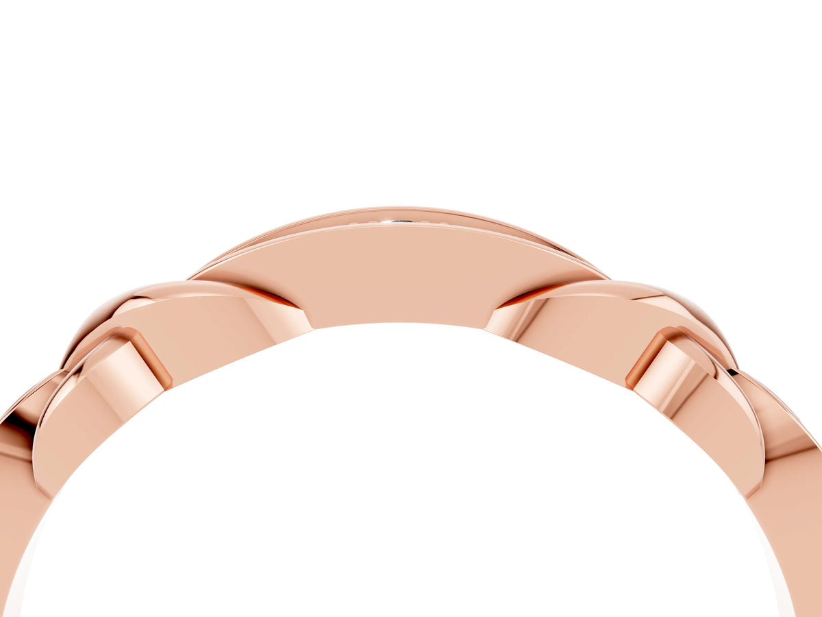Twisted Marquise Moissanite Pavé Band in Rose gold with Shared Prong Setting