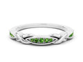 Twisted Marquise Peridot Pavé Band in Silver with Shared Prong Setting 