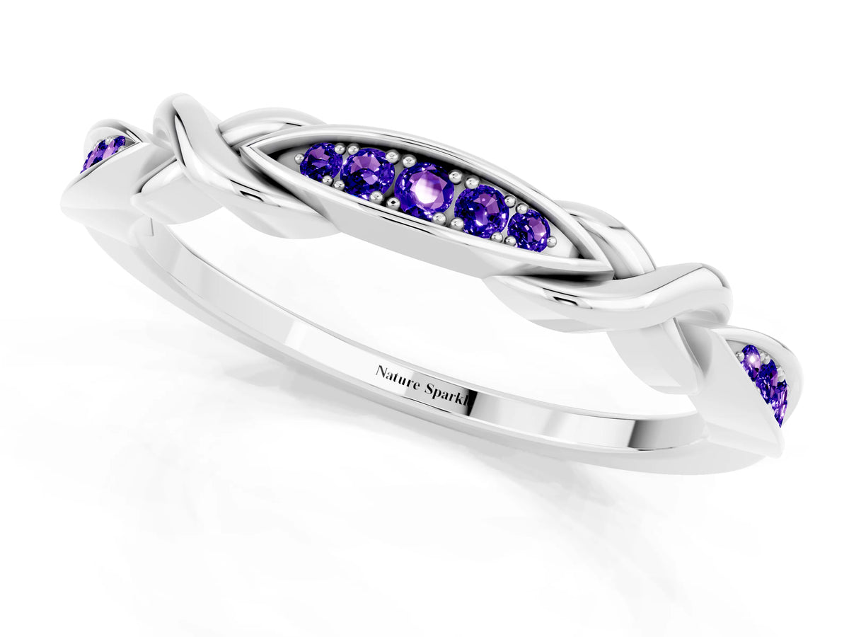Twisted Marquise Tanzanite Pavé Band in Platinum with Shared Prong Setting