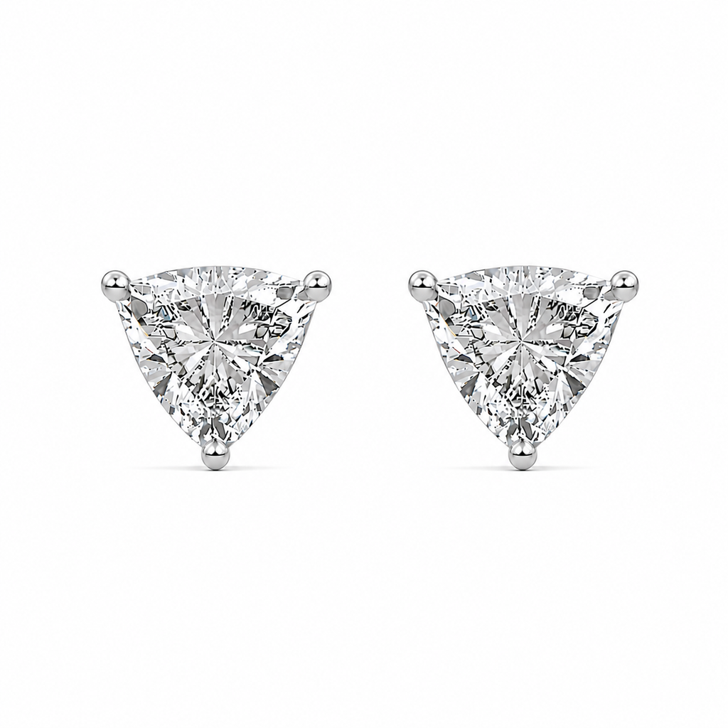 0.10ct Platinum Trillion Diamond Stud Earrings