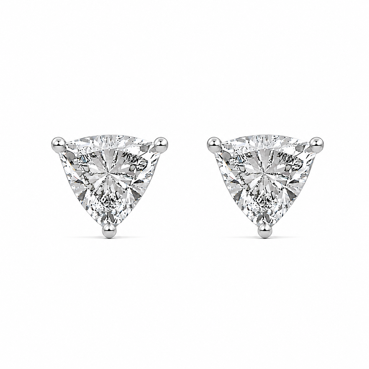 0.10ct Platinum Trillion Diamond Stud Earrings