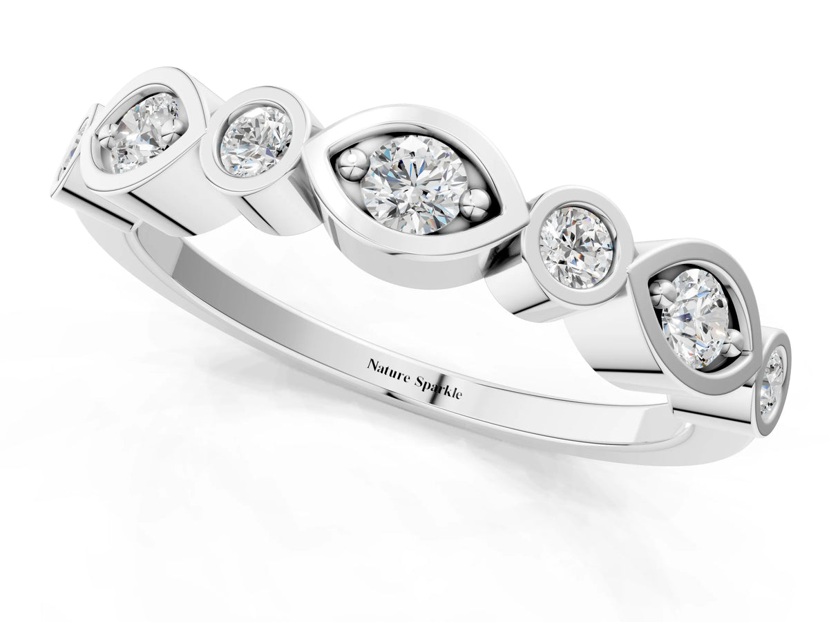 White gold Bezel Set Mixed Shape Diamond Eternity Band
