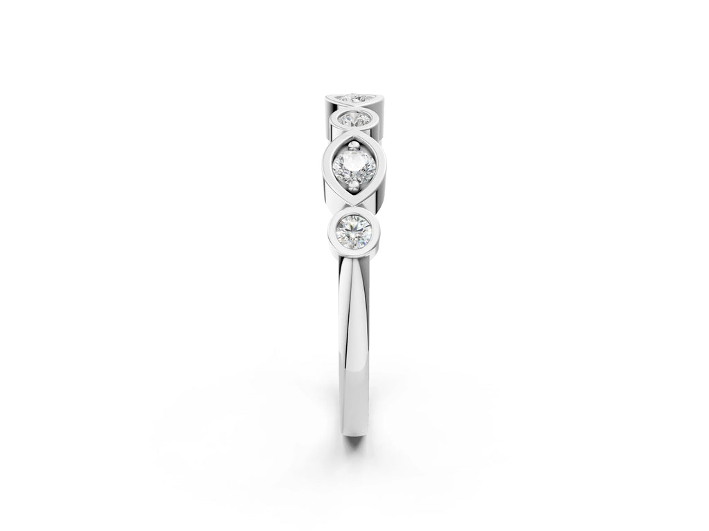 White gold Bezel Set Mixed Shape Diamond Eternity Band
