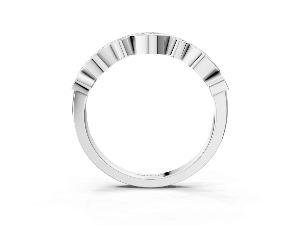 White gold Bezel Set Mixed Shape Diamond Eternity Band